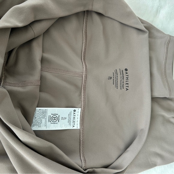 Athleta Transcend 7/8 Tight Leggings Taupe Beige Women’s XL NWT High Rise - Picture 6 of 7